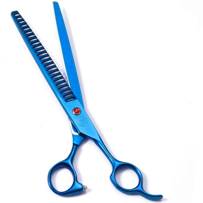 Moontay Professional Dog Scissors Set - 7/8 Inch Pet Grooming Shears, Chunkers, Curved and Thinning Scissors With Comb - Image 3